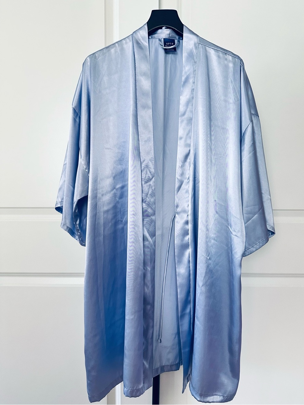 Women’s Apt. 9 3/4 Sleeve Light Purple Satin Kimono-Style Robe Size XXL